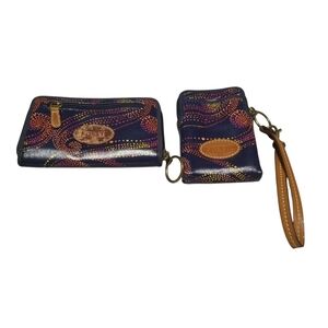 Fossil Key-Per Zip Around Blue Nights Women’s Clutch/Wallet And Carry All Set